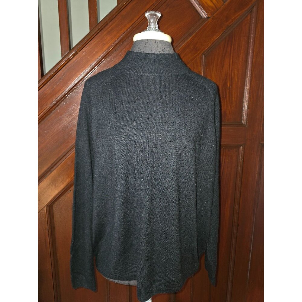 Vintage Studio Works Womens Mock Neck Black Sweater Size 2x Soft Cashmere Feel